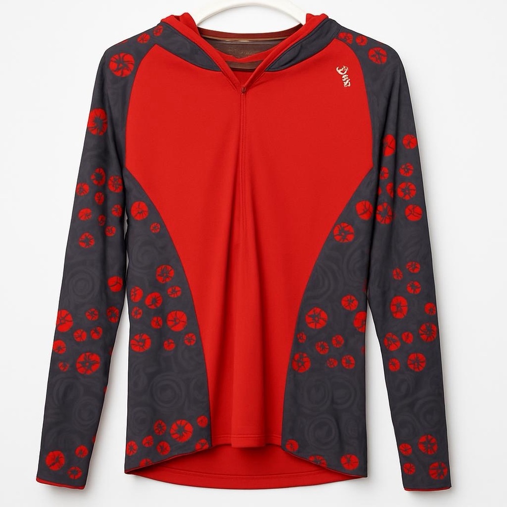 Stylish Women's Red and Black Bike Jersey